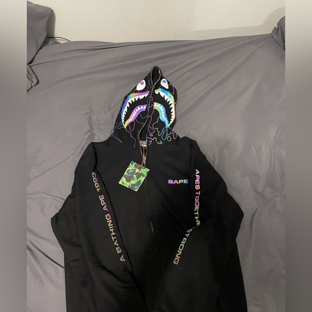 A bathing ape reflective zip up